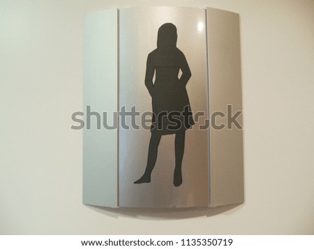 Elegant icon for entrance to ladies room, wc,  toilet, public restroom for women