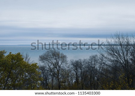View of Lake Michigan Coastline, Milwaukee, Wisconsin