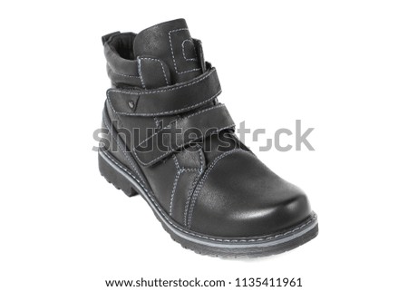 Mans demi-season leather shoes isolated on wthite