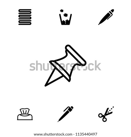 Paper icon. collection of 7 paper filled and outline icons such as towels, scissors, pen, trash bin, baby napkin. editable paper icons for web and mobile.