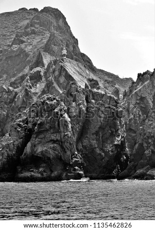 tribute to Ansel Adams, temporary in the cliffs of Cape Ortegal,  Cape Ortegal lighthouse,A Coruña,series of black and white artistic photographs of landscapes of Galicia, spain,