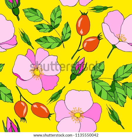 seamless pattern with stylized flowers