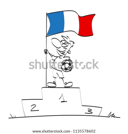vector illustration of world football France champion