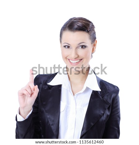 closeup.smiling business woman showing thumb up.