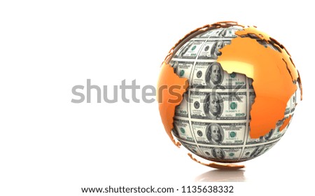 Planet Earth from dollar bills
