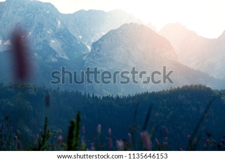 Amazing photo of mountain at sunset