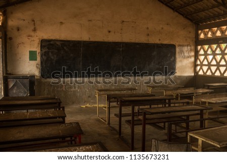 Empty Gambian Classoom Royalty-Free Stock Photo #1135673231