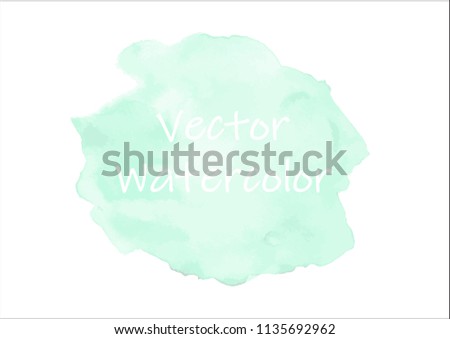 Blue watercolor hand drawn isolated vector wash spot on white background for text design, web. Eps 10