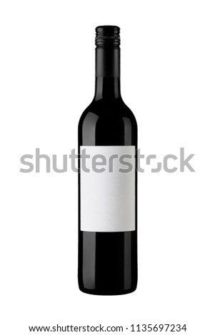 Red White Bottle White Label Screw Cap Royalty-Free Stock Photo #1135697234