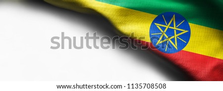 Ethiopia flag on white background
