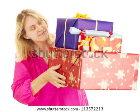 Female person with a lot of gifts