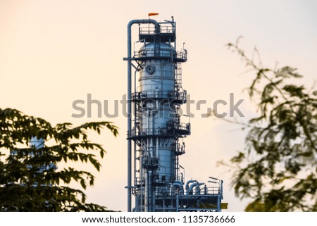 Close up Industrial zone. Plant oil and gas refinery industry. Petrochemical factory  area concept.