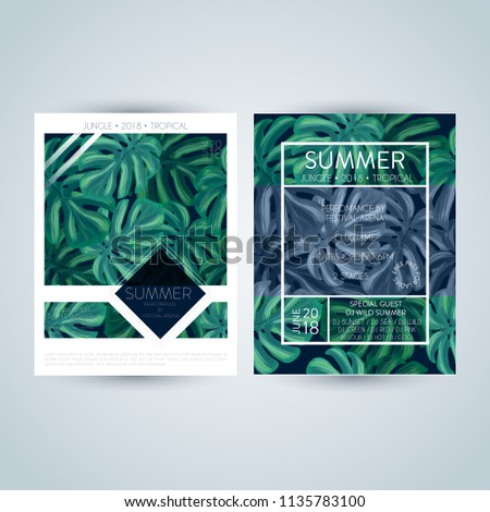 Set of bright and trendy summer posters