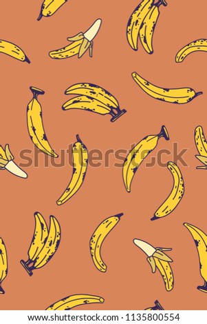 fun simple seamless design with banana shape element