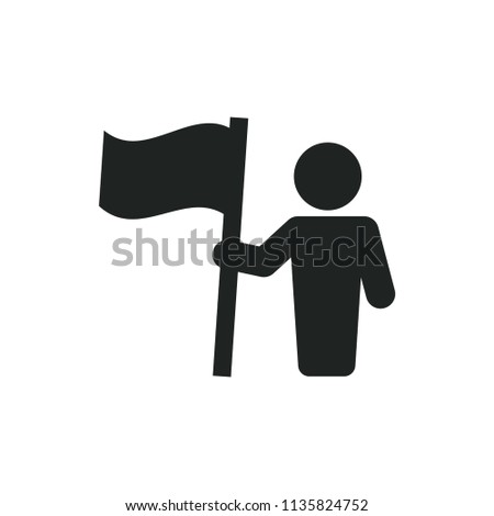 man hold flag vector icon Royalty-Free Stock Photo #1135824752