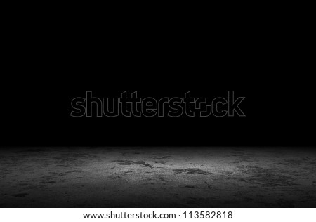Dark room with grunge floor background