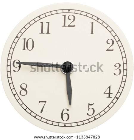 Clock face Modern minimalistic design black and white design isolated on white background