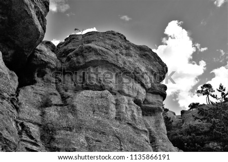 tribute to Ansel Adams, rock formations of karsts,series of black and white artistic photographs of the Castroviejo karstic labyrinth, Duruelo de la Sierra, Soria, spain,