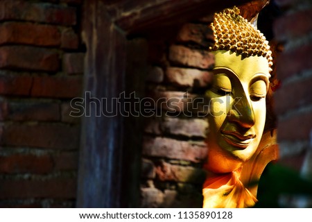The face of the Buddha image in Thailand