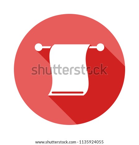 towel on a hanger long shadow flat icon. Element of barber icon for mobile concept and web apps. Long shadow towel on a hanger  icon can be used for web and mobile on white background