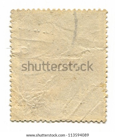 The reverse side of a postage stamp. Royalty-Free Stock Photo #113594089