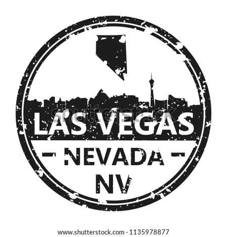 Las Vegas Nevada Travel Stamp Icon Skyline City Design Tourism