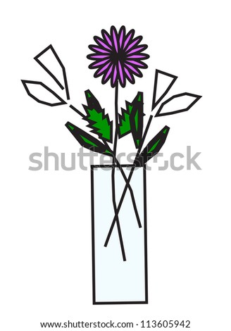 vector illustration of flowers in vase