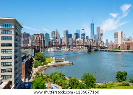 View of Manhattan from the Manhattan Bridge - New York, USA