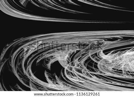 Monochrome abstract fractal illustration. Future technology background. Design element for book covers, presentations layouts, title and page backgrounds. Digital collage. Raster clip art.