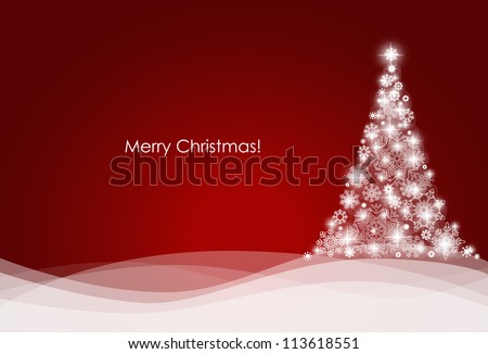Christmas background with Christmas tree, vector illustration.