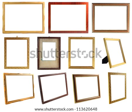 Set of picture frames isolated on white background