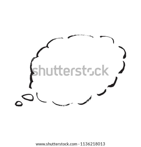 thought cloud isolated on white background. Vector Illustration. 