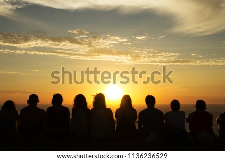 Group of people looking at view