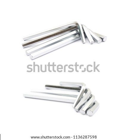 Metal hex key isolated