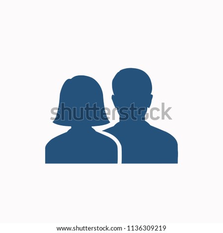 Social network notification icon. Friends girl and boy silhouette  Notifications on screen. Online icon . Vector illustration.