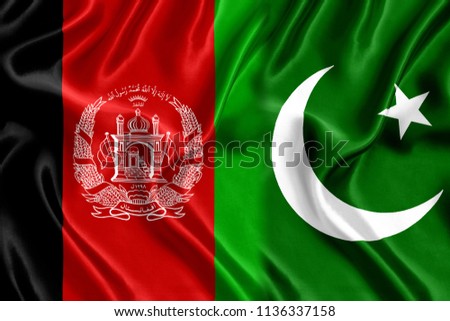 Flag of Pakistan and Afghanistan silk