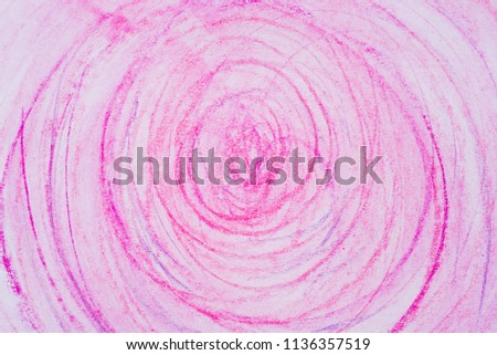pink color crayon circles on paper drawing bacground texture