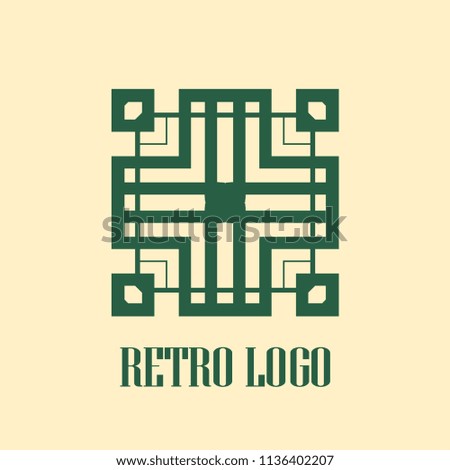 luxury antique art deco monochrome hipster minimal geometric vintage vector logo