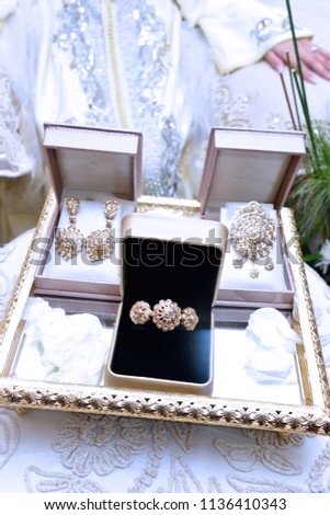 Gold Set. Wedding Jewelry. Moroccan Wedding. Wedding Rings.Moroccan jewelry.A watch of gold

