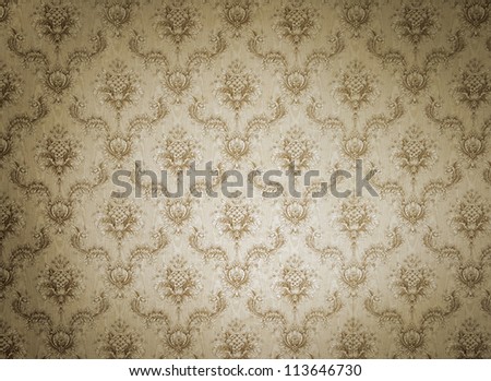 Old beige wallpaper for texture or background Royalty-Free Stock Photo #113646730