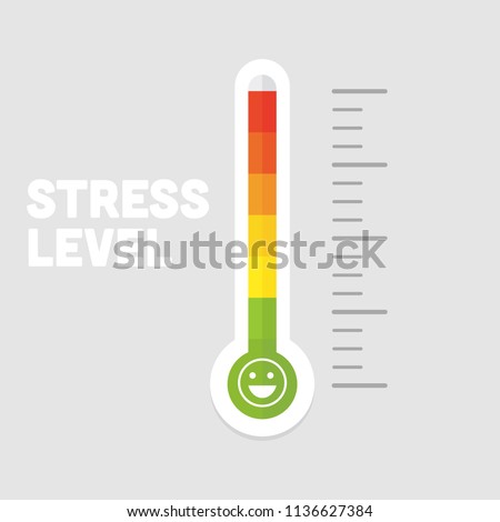thermometer as stress level scale emotions Royalty-Free Stock Photo #1136627384