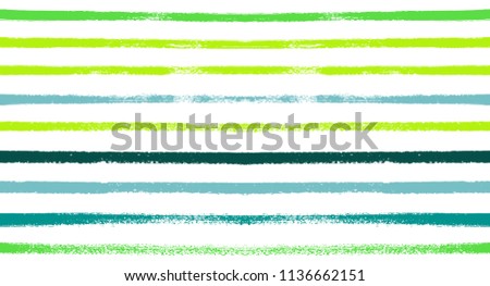 Summer Sailor Stripes Seamless Vector Pattern. Autumn Colors Textile Blue, Green, White, Turquoise, Gray Print. Hipster Vintage Retro Stripes Design. Creative Horizontal Banner. Old Watercolor Fabric.