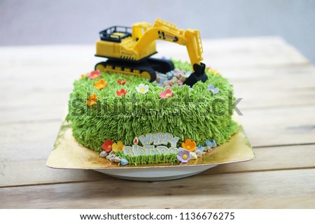 backhoe loader birthday cake