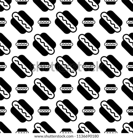 Hot Dog Icon Seamless Pattern Vector Art Illustration