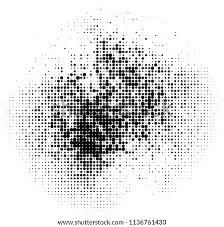 Halftone texture. Abstract blur of black dots on a white background