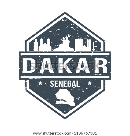 Dakar Senegal Travel Stamp Icon Skyline City Design Tourism Badge Rubber. Passport Seal Vector.