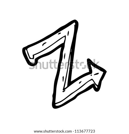 cartoon letter z with arrow tail