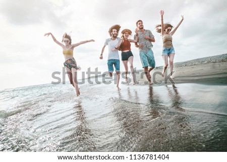 Beach summer holiday sea people concept