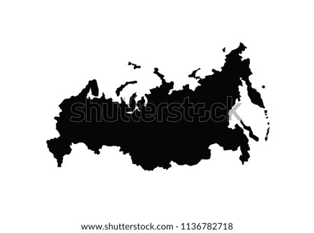 Russia outline map country borders state shape