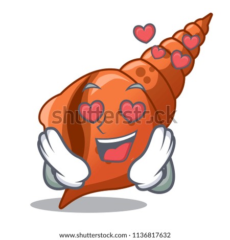 In love long shell mascot cartoon